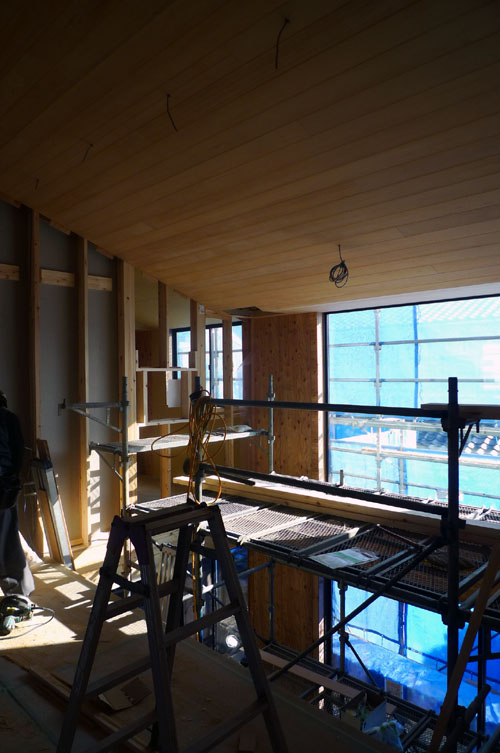 東松山の二世帯住宅　天井板張り